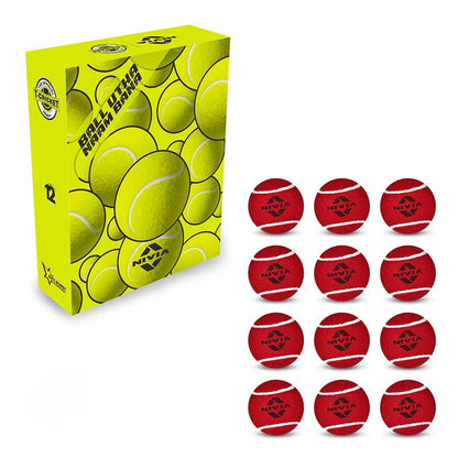 Nivia Cricket Tennis Ball Heavy (Pack of 12)—Red