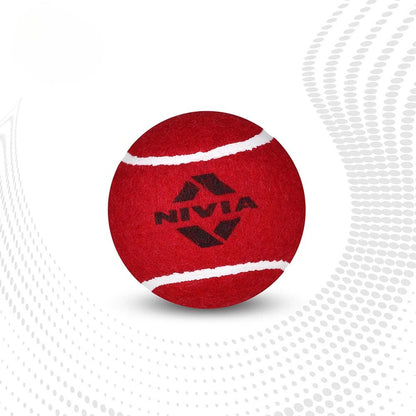 Nivia Cricket Tennis Ball Heavy (Pack of 12)—Red