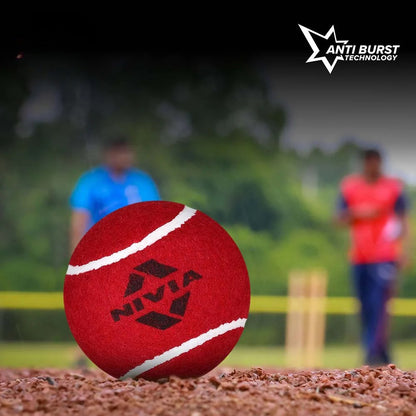 Nivia Cricket Tennis Ball Heavy (Pack of 12)—Red