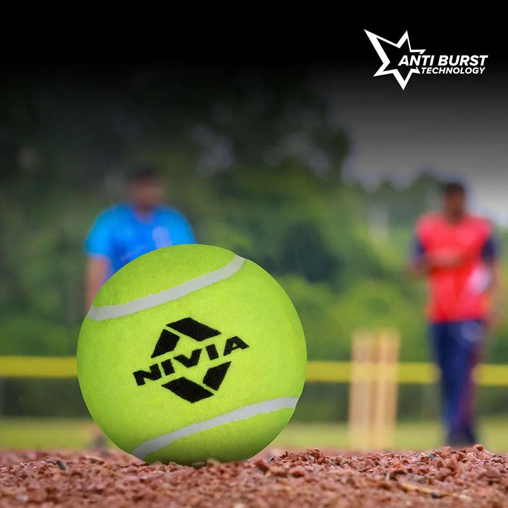 Nivia Cricket Tennis Ball Heavy (Pack of 12)—Green