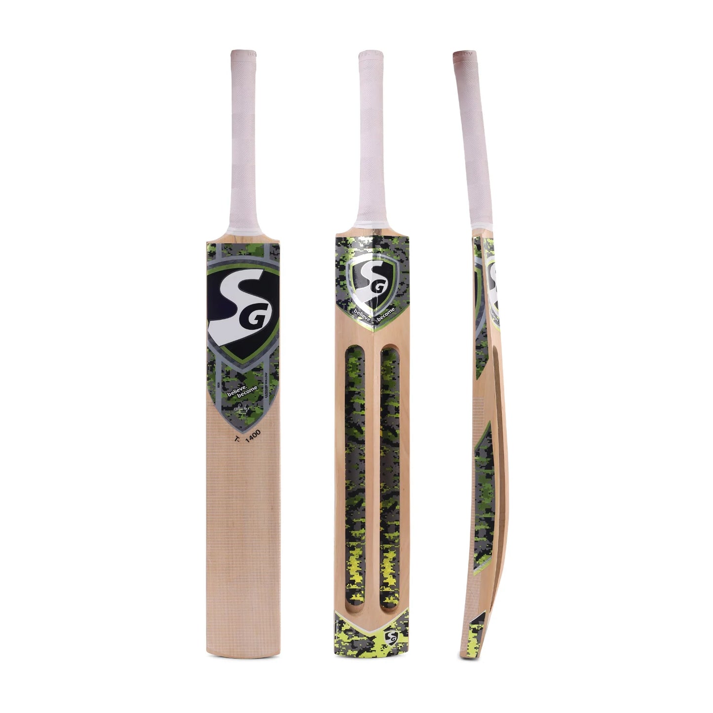 SG T-1400 Kashmir Willow Scoop Bat for Tennis Cricket Ball
